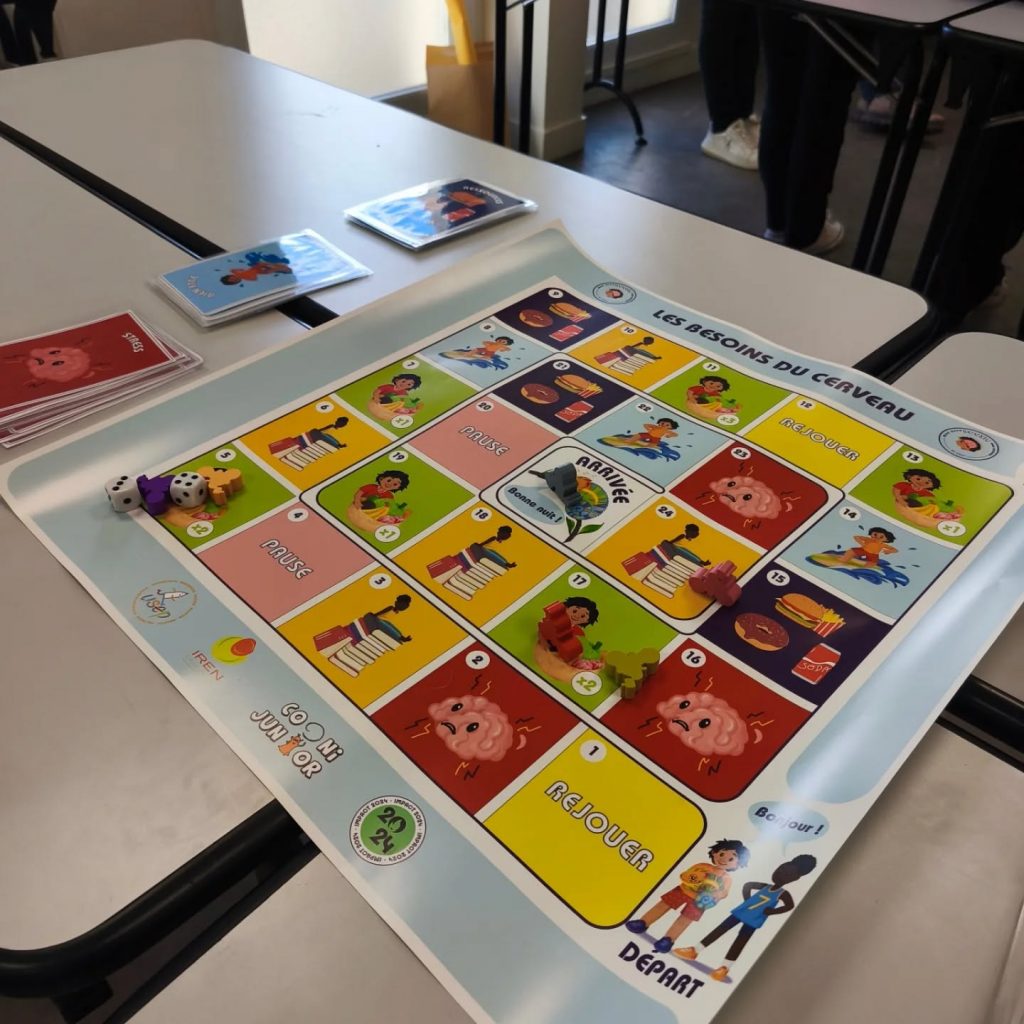 Jeu de plateau autour des besoins du cerveau.